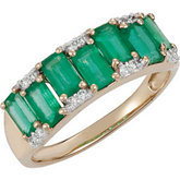 Emerald & Diamond Accented Ring